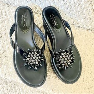 🌹HP🌹The Coach Norice Black Wedge Sandals